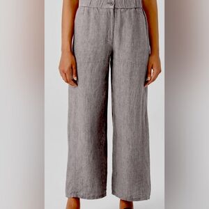 Eileen Fisher Délavé Organic Linen Wide Leg Pants Women’s PM NWOT